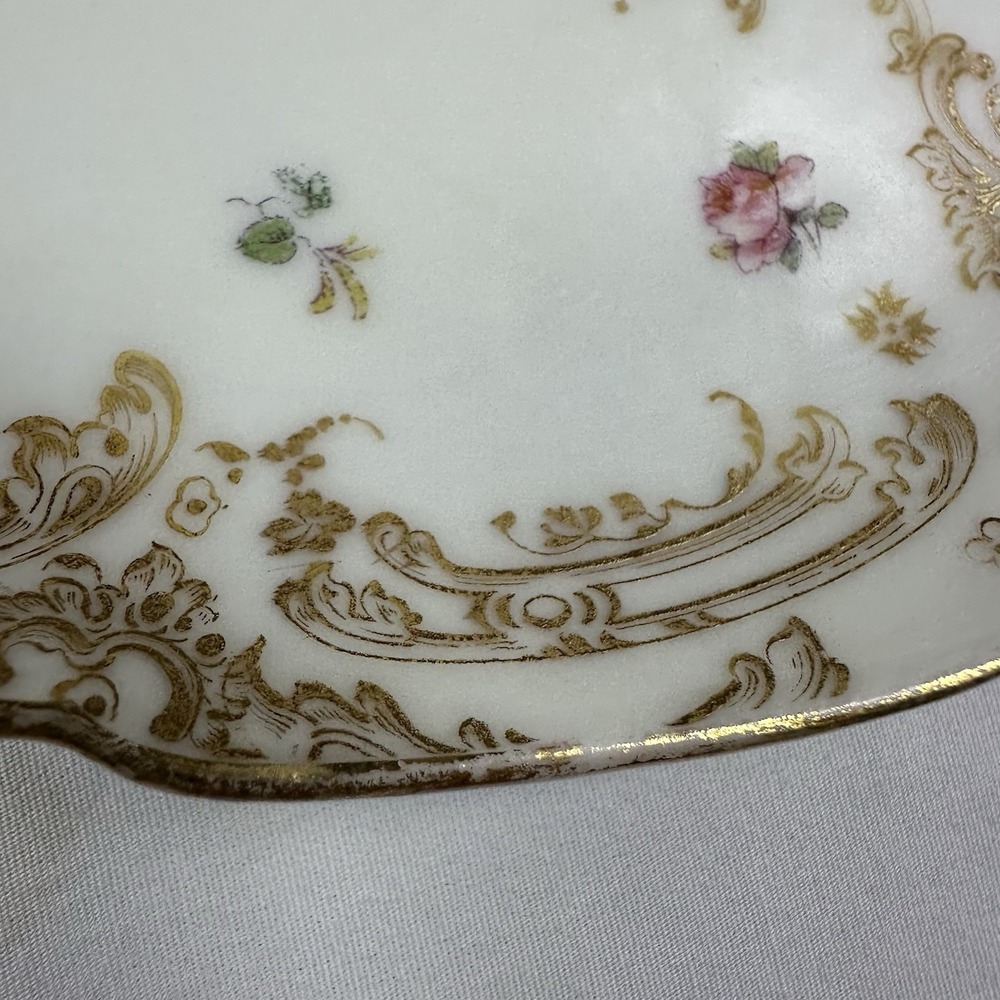 4 Antique Haviland Limoges Rose & Gold Bread Plates 6.25" Grandmillenial Shabby - Picture 14 of 16